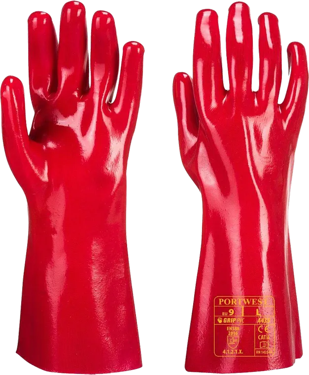 Gants de protection PVC rouge